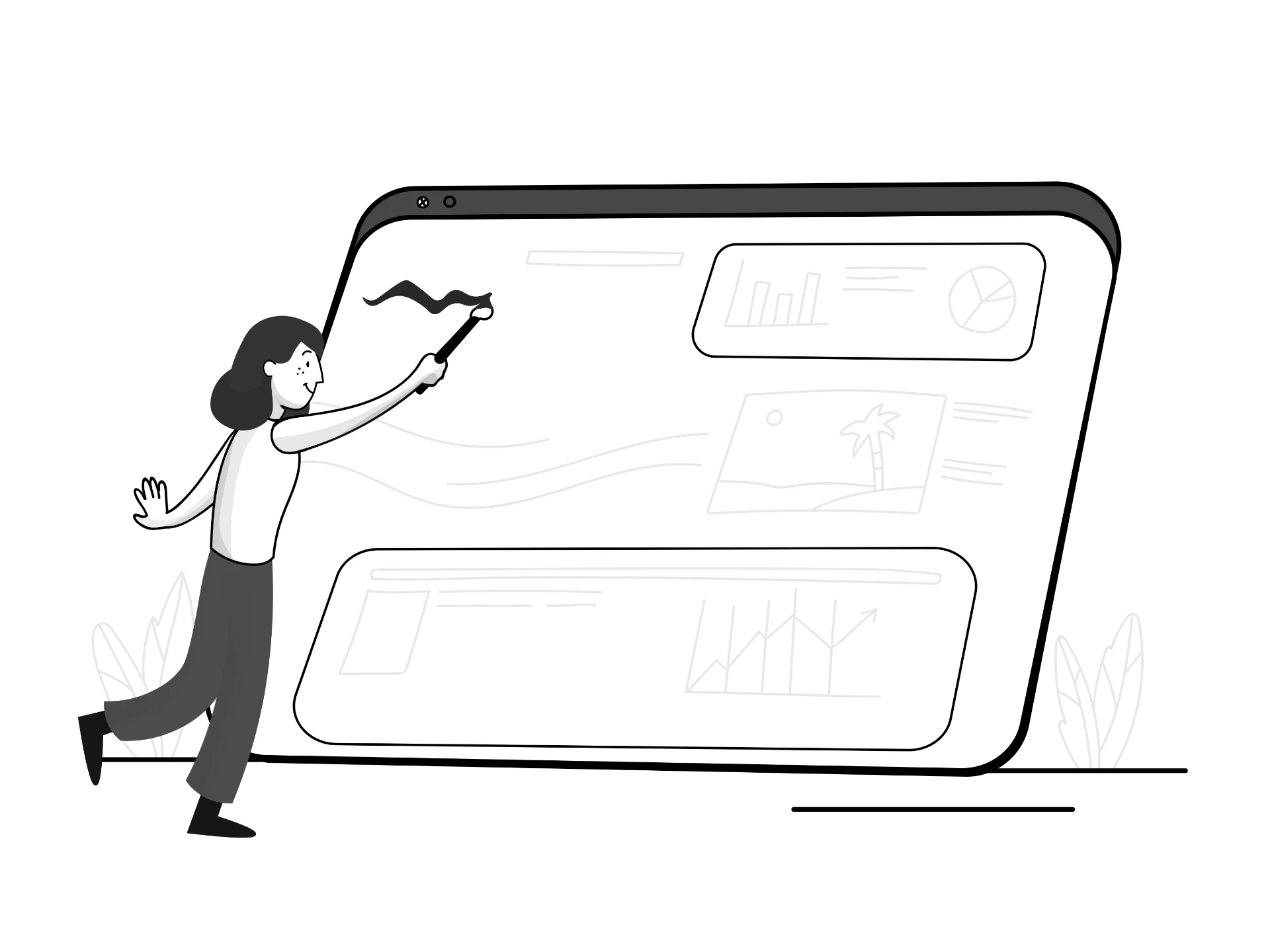 Ilustração de criação de um site